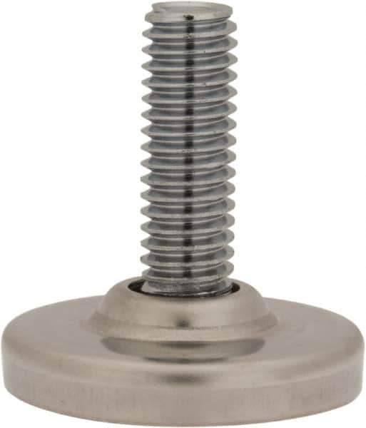 Sugatsune - 3/8-16 Bolt Thread, Stud Mount Leveling Pad & Mount - 352 Max Lb Capacity, 1-27/64" Base Diam - Eagle Tool & Supply