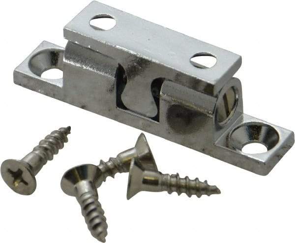 Sugatsune - 1.97" Long x 0.39" Wide x 0.63" High, Zinc Alloy Tension Catch - Chrome Plated, 2.9(6.4) N/Lb Pull Force, 3.1(6.8) N/Lb Push Force, 1-3/16" Long Strike, 23/64" Wide Strike - Eagle Tool & Supply