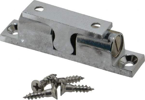 Sugatsune - 2-3/4" Long x 0.51" Wide x 0.91" High, Zinc Alloy Tension Catch - Chrome Plated, 3.3(7.2) N/Lb Pull Force, 4.3(9.4) N/Lb Push Force, 1-21/32" Long Strike, 13/32" Wide Strike - Eagle Tool & Supply