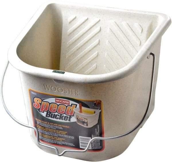 Wooster Brush - 7" Roller Compatible Single Pail Paint Bucket - 2 Qt Capacity, 11-1/4" Wide, Polypropylene - Eagle Tool & Supply