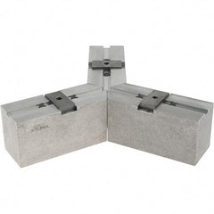 Abbott Workholding Products - Tongue & Groove Attachment, Square Soft Lathe Chuck Jaw - 3 Jaws, Aluminum, 2-1/8" Btw Mount Hole Ctrs, 6-1/2" Long x 2-1/2" Wide x 3" High, 0.4724" Groove, 0.4724" & 12mm Fastener - Eagle Tool & Supply