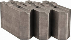 Abbott Workholding Products - Tongue & Groove Attachment, Square Soft Lathe Chuck Jaw - 3 Jaws, Steel, 1.5748" Btw Mount Hole Ctrs, 4-1/2" Long x 1-1/2" Wide x 3" High, 0.4724" Groove, 0.4724" & 12mm Fastener - Eagle Tool & Supply