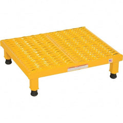 Vestil - 5" High x 24" Wide x 24" Deep, Yellow Step Stand - Steel, 500 Lb Capacity - Eagle Tool & Supply