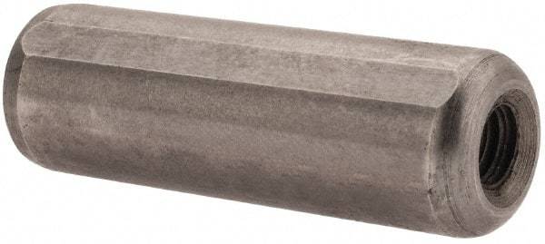 Gibraltar - 1/2" Diam x 1-1/2" Pin Length C-1215 Case Hardened Steel Pull Out Dowel Pin - 1 Beveled & 1 Threaded End - Eagle Tool & Supply