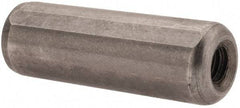 Gibraltar - 1/2" Diam x 1-1/2" Pin Length C-1215 Case Hardened Steel Pull Out Dowel Pin - 1 Beveled & 1 Threaded End - Eagle Tool & Supply