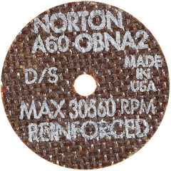 2″ × 0.060″ × 1/8″ Small Diameter Cut-Off Wheel Type 01 Straight 60 Grit Aluminum Oxide - Eagle Tool & Supply