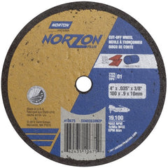 4″ × 0.035″ × 3/8″ NorZon Plus Small Diameter Cut-Off Wheel Type 01 Straight Aluminum Oxide - Eagle Tool & Supply