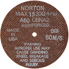 4″ × 0.035″ × 1/4″ Small Diameter Cut-Off Wheel Type 01 Straight 60 Grit Aluminum Oxide - Eagle Tool & Supply