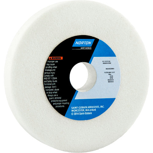 4″ × 1/2″ × 3/4″ 38A Toolroom Wheel Type 01 Straight 60 Grit Aluminum Oxide - Eagle Tool & Supply