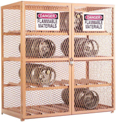 Durham - 3 Shelf Gas Cylinder Storage Cabinet - Steel, 60" Wide x 30" Deep x 71-3/4" High - Eagle Tool & Supply