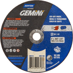 150 mm × 1.6 mm × 5/8″ Gemini Circular Saw Cut-Off Wheel U57A 36 Q Type 01/41 - Eagle Tool & Supply