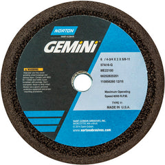 6″ / 4 3/4″ × 2″ × 5/8″-11 Gemini Snagging Wheel Type 11 Flaring Cup 16 Grit Aluminum Oxide - Eagle Tool & Supply