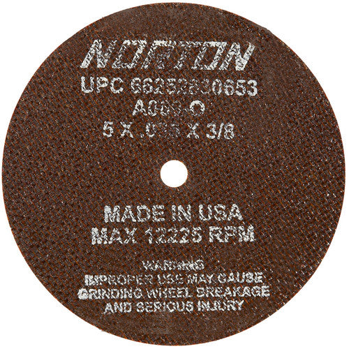 5″ × 0.035″ × 3/8″ Small Diameter Cut-Off Wheel Type 01 Straight 60 Grit Aluminum Oxide - Eagle Tool & Supply