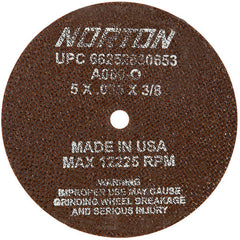 5″ × 0.035″ × 3/8″ Small Diameter Cut-Off Wheel Type 01 Straight 60 Grit Aluminum Oxide - Eagle Tool & Supply