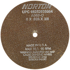 6″ × 0.035″ × 3/8″ Toolroom Cut-Off Wheel Type 01 Straight Aluminum Oxide - Eagle Tool & Supply