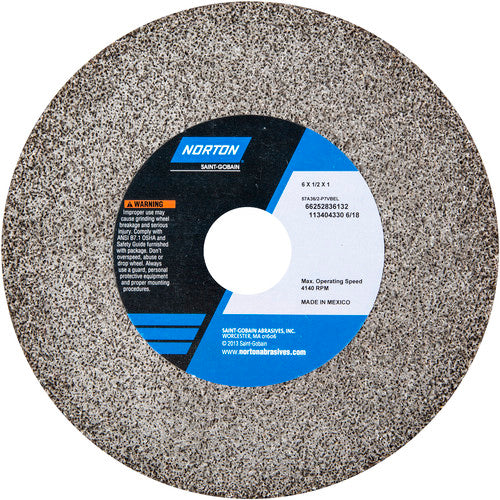 6 × 1/2 × 1″ Gemini Bench and Pedestal Wheel 57A 36 P VBE Type 01 - Eagle Tool & Supply