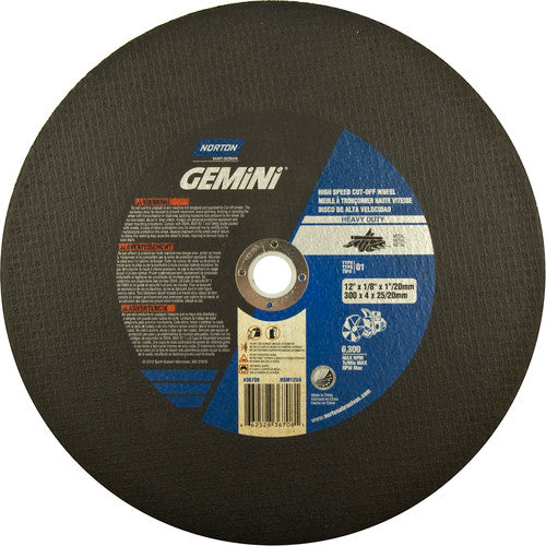 12″ × 1/8″ × 1″ Metal HD High Speed Cut-Off Wheel Type 01 Straight 24 Grit Aluminum Oxide - Eagle Tool & Supply