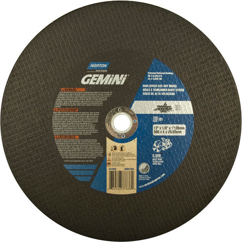 12″ × 1/8″ × 1″ Metal High Speed Cut-Off Wheel Type 01 Straight Aluminum Oxide - Eagle Tool & Supply