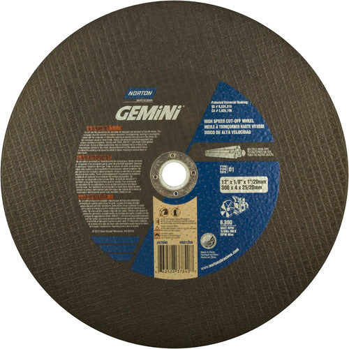 12″ × 1/8″ × 1″ Ductile High Speed Cut-Off Wheel Type 01 Straight 24 Grit Silicon Carbide - Eagle Tool & Supply