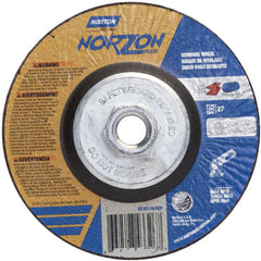 ‎6″ × 1/8″ × 5/8″-11 NorZon Plus Non-Woven Depressed Center Wheel Type 27 24 Grit - Eagle Tool & Supply