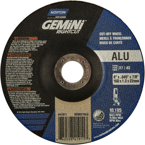 6″ × 0.045″ × 7/8″ Gemini Non-Woven Depressed Center Wheel Type 27 24 Grit - Eagle Tool & Supply