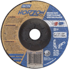 4″ × 1/8″ × 5/8″ NorZon Plus Non-Woven Depressed Center Wheel Type 27 Ceramic Alumina / Zirconia Alumina - Eagle Tool & Supply