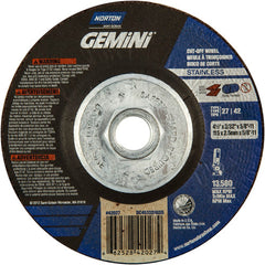 ‎4-1/2 × 3/32 × 5/8 - 11″ Gemini INOX/SS Cutting Wheel A 30 Q BDA Type 27/42 - Eagle Tool & Supply