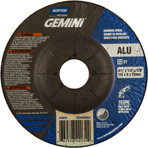 ‎4-1/2″ × 1/4″ × 7/8″ Gemini Non-Woven Depressed Center Wheel Type 27 - Eagle Tool & Supply