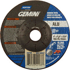 4 × 1/4 × 5/8″ Gemini ALU Grinding Wheel A 46 Q BDA Type 27 - Eagle Tool & Supply
