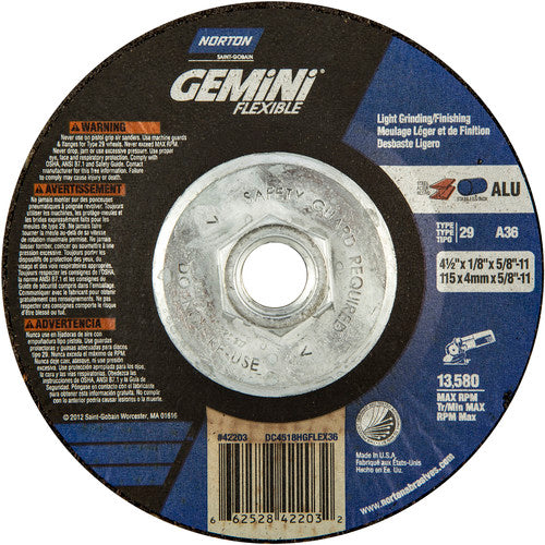 ‎4-1/2″ × 1/8″ × 5/8″-11 Charger Non-Woven Depressed Center Wheel Ty 29 36 Grit - Eagle Tool & Supply