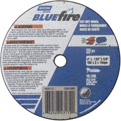 4″ × 1/8″ × 3/8″ BlueFire Small Diameter Cut-Off Wheel Type 01 Straight - Eagle Tool & Supply