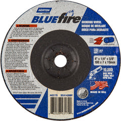 4″ × 1/4″ × 3/8″ BlueFire Non-Woven Depressed Center Wheel Type 27 Zirconia Alumina / Aluminum Oxide - Eagle Tool & Supply