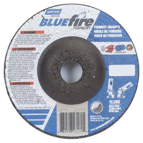 4″ × 1/4″ × 5/8″ BlueFire Non-Woven Depressed Center Wheel Type 27 Zirconia Alumina / Aluminum Oxide - Eagle Tool & Supply