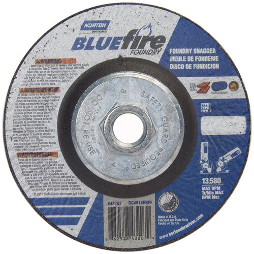 ‎4-1/2″ × 1/4″ × 5/8″ BlueFire Non-Woven Depressed Center Wheel Type 27 - Eagle Tool & Supply