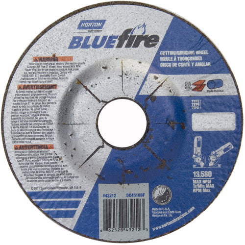 ‎4-1/2 × 1/8 × 7/8″ BlueFire Grinding Wheel ZA 30 U Type 27 - Eagle Tool & Supply
