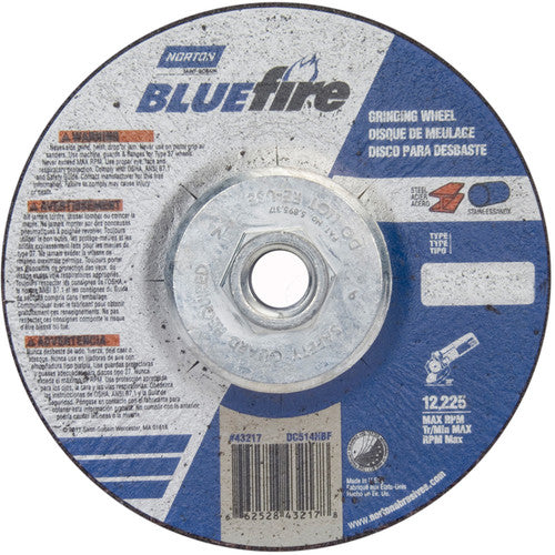 ‎5 × 1/4 × 5/8 - 11″ BlueFire Grinding Wheel ZA 24 S Type 27 - Eagle Tool & Supply