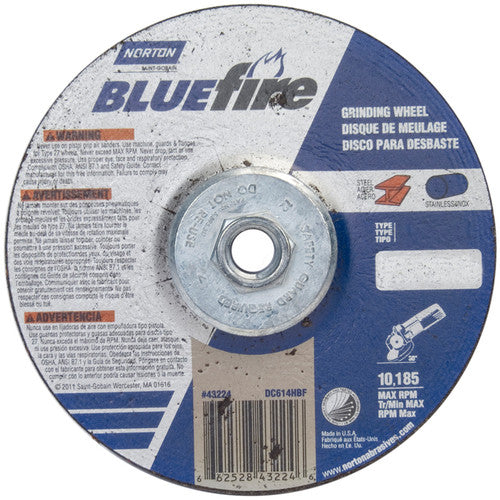 ‎6 × 1/4 × 5/8 - 11″ BlueFire Grinding Wheel ZA 24 S Type 27 - Eagle Tool & Supply