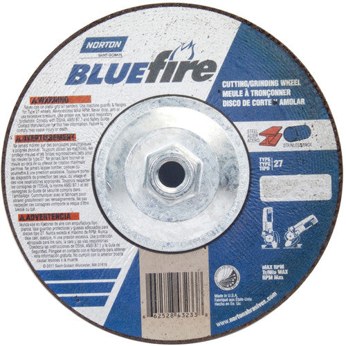 ‎7 × 1/8 × 5/8 - 11″ BlueFire Grinding Wheel ZA 30 U Type 27 - Eagle Tool & Supply