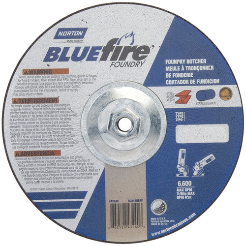 9″ × 1/8″ × 5/8″ BlueFire Non-Woven Depressed Center Wheel Type 27 Zirconia Alumina / Aluminum Oxide - Eagle Tool & Supply