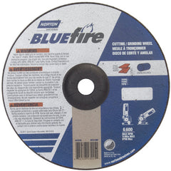 9″ × 1/8″ × 7/8″ BlueFire Non-Woven Depressed Center Wheel Type 27 Zirconia Alumina / Aluminum Oxide - Eagle Tool & Supply