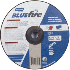 9″ × 1/4″ × 7/8″ BlueFire Non-Woven Depressed Center Wheel Type 27 Zirconia Alumina / Aluminum Oxide - Eagle Tool & Supply