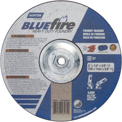 9″ × 1/4″ × 5/8″ BlueFire Non-Woven Depressed Center Wheel Type 27 Zirconia Alumina / Aluminum Oxide - Eagle Tool & Supply