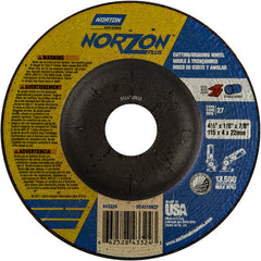 ‎4-1/2″ × 1/8″ × 7/8″ NorZon Plus Non-Woven Depressed Center Wheel Type 27 - Eagle Tool & Supply