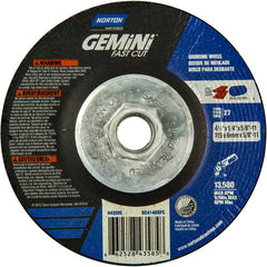 ‎4-1/2 × 1/4 × 5/8 - 11″ Gemini Fast Cut Grinding Wheel A 24 N BDA Type 27 - Eagle Tool & Supply