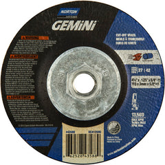 ‎4-1/2 x .125 × 5/8 - 11″ Gemini Cutting Wheel A 24 T BDA3 Type 27/42 - Eagle Tool & Supply