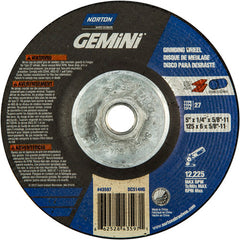 ‎5 × 1/4 × 5/8 - 11″ Gemini Grinding Wheel A 24 S BDA Type 27 - Eagle Tool & Supply