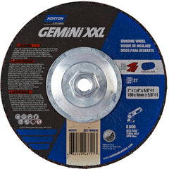 ‎7″ × 1/4″ × 5/8″-11 Gemini Depressed Center Wheel Type 27 Aluminum Oxide - Eagle Tool & Supply