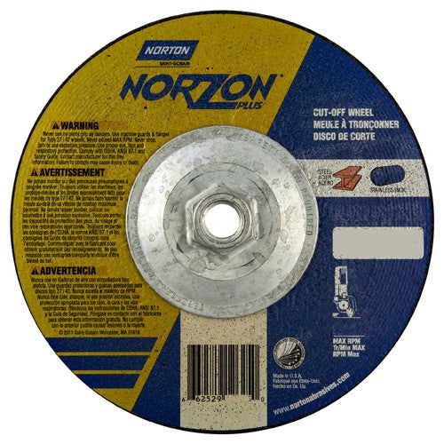 ‎7″ × 1/8″ × 5/8″-11 NorZon Plus Non-Woven Depressed Center Wheel Type 27 - Eagle Tool & Supply