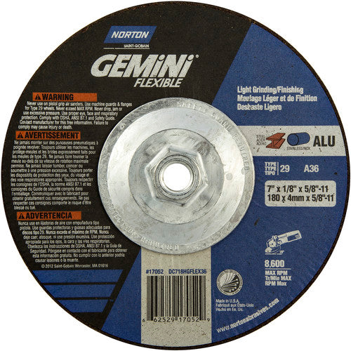 ‎7″ × 1/8″ × 5/8″-11 Charger Non-Woven Depressed Center Wheel Type 29 36 Grit - Eagle Tool & Supply
