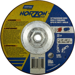 7″ × 1/8″ × 5/8″ NorZon Plus Non-Woven Depressed Center Wheel Type 27 - Eagle Tool & Supply